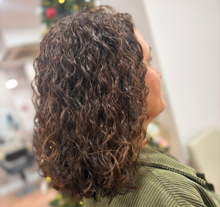 soft perm giving texture and natural curls